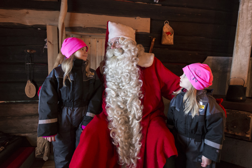 Children Meeting Santa Claus in Ranua